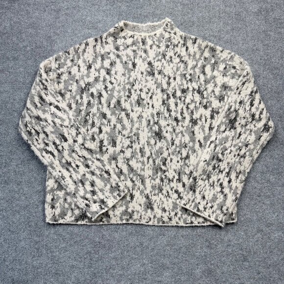 Vince Alpaca Wool Blend Sweater Gray Quiet Luxury Cozy Minimalist Scandi Women M - Picture 5 of 11